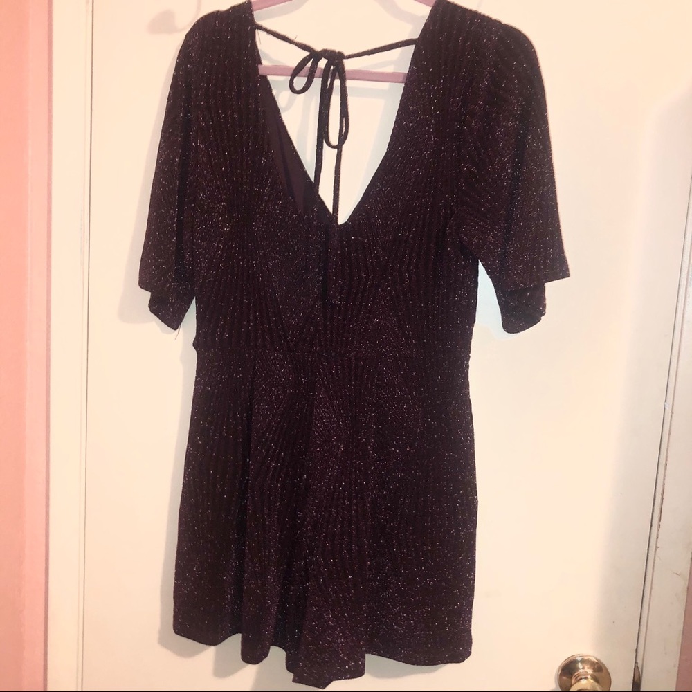 Charlotte Russe Sparkle Burgundy Romper